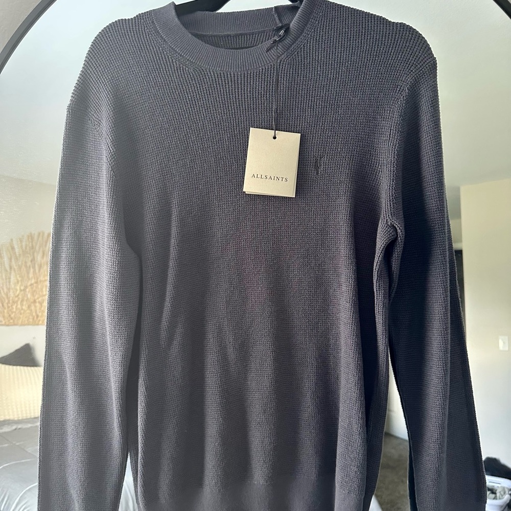 All Saints Men's Blue Sweater